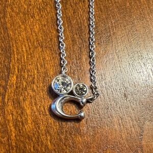Coach Silver Necklace with Crystal Accents